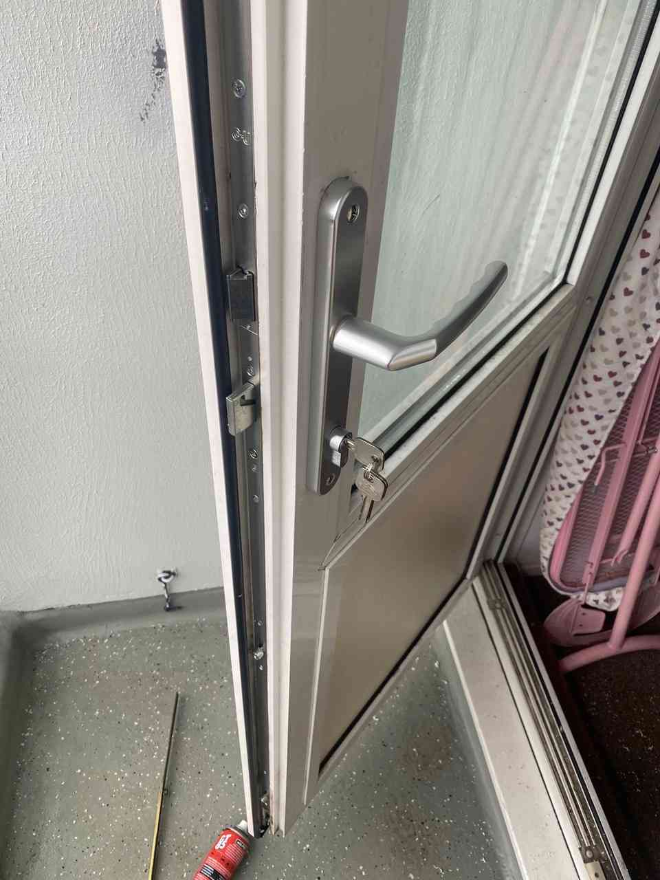 Newly fitted door lock